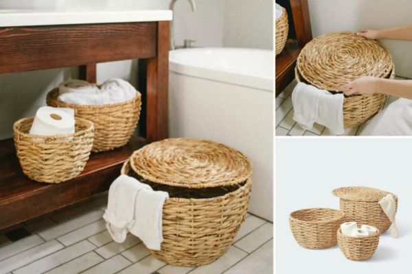 basket ideas for small bathroom