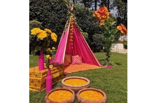 DIY haldi and mehendi decor