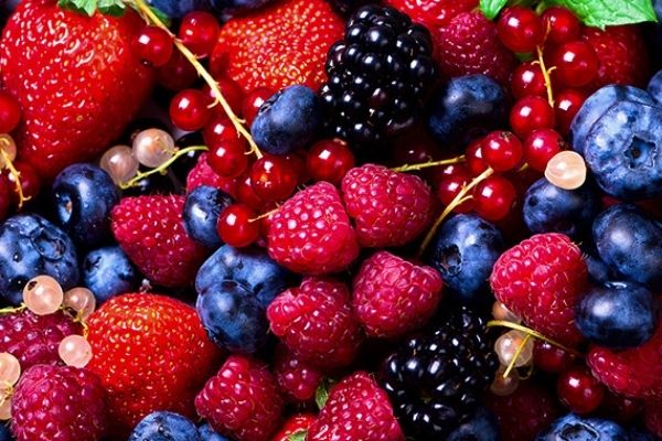 An assortment of colourful berries. Berries are amazing superfoods.