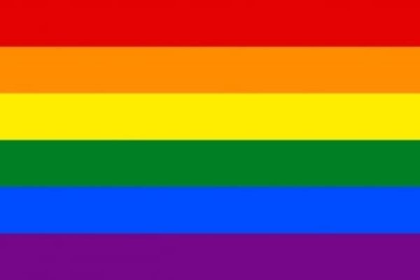 The traditional rainbow pride flag