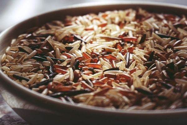 Assorted rice varieties in a bowl