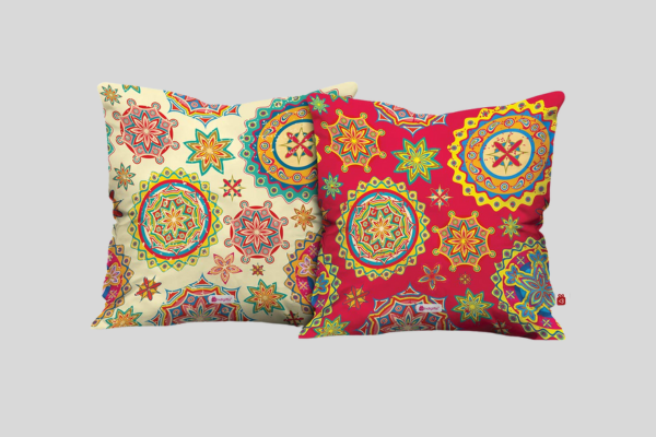 mandala print cushions